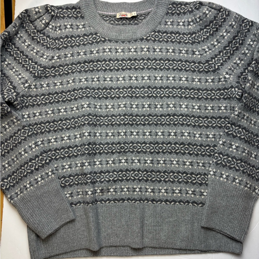 Faherty Women's Highland Fair Isle‎ Puff Sleeve Sweater